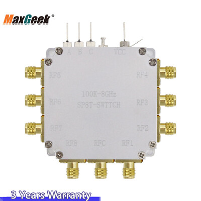LF-8GHz SP8T Switch RF Switch with Metal Shell High Isolation Low Insertion Loss