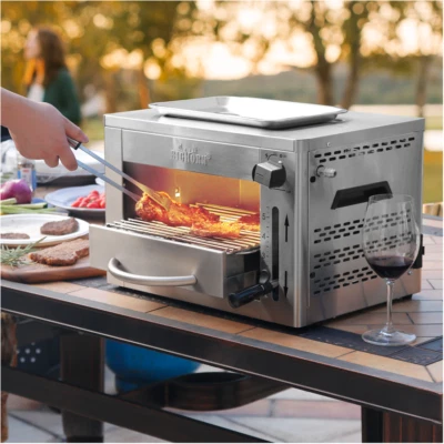 BIG HORN OUTDOORS BigHorn 800°C Grillbrenner, Edelstahl, Gas Grill Bbq Grill Infrarot Burner