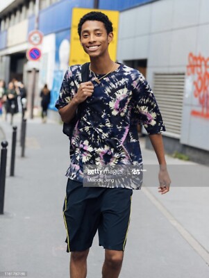 Dries Van Noten SS19 Tie Dye T-Shirt Sz M Black Pink Tan Dries Van Noten SS19 Tie Dye T-Shirt Sz M Black Pink Tan