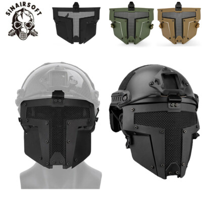 Paintball Airsoft Nylon Helm Maske Sparta Vollmaske Metall Mesh Cover Schutz