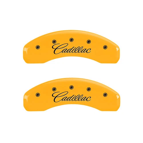 Cubiertas de pinza de disco de freno MGP amarillas delanteras + traseras DTS 2006-2011 "Cadillac" DTS 4p Foto 3 de 4