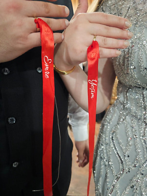 Verlobungsband personalisiert mit Namen - Ringband mit Klettverschluss