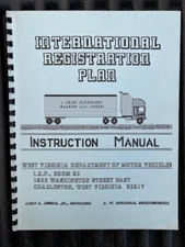 Vintage Original International Registration Plan Manual WV dept of motor vehicle