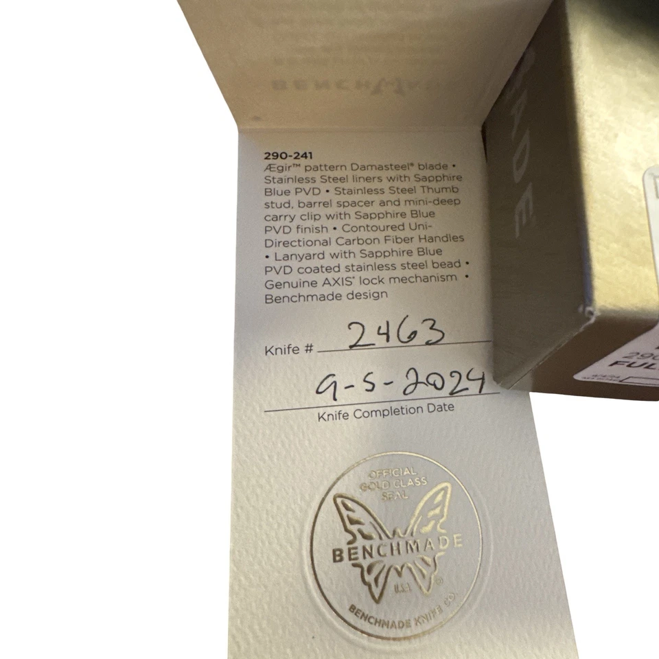 Hecho en banco 290-241 inmunidad completa 2024 clase oro #2463 Foto 2 de 4