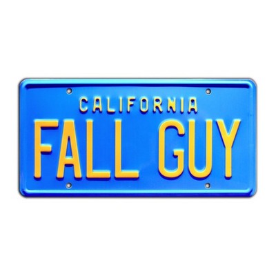 Celebrity Machines | Fall Guy | Vanity Plate, Stamped Aluminum, Metal Decorat...