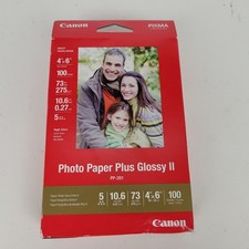 Canon Pixma PP-201 Photo Paper Plus Glossy II 4x6 inch - 100 Sheets, NEW