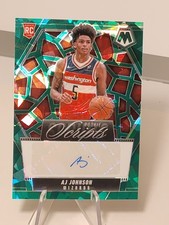 AJ Johnson 2024-25 Panini Mosaic Rookie Scripts Auto Green Ice Prizm # RS-AJJ
