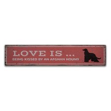 Afghan Hound Lover Vintage Distressed Sign, Personalized Wood Sign