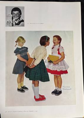 Missing Tooth - Norman Rockwell 1957 - tipped-in 10x11'' plate on 12x17'' page