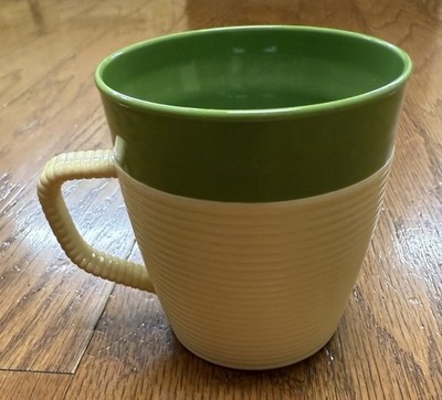 Raffia Ware 8oz Mug Green & Tan Mallory Randall Corp USA Thermo-Temp Replacement