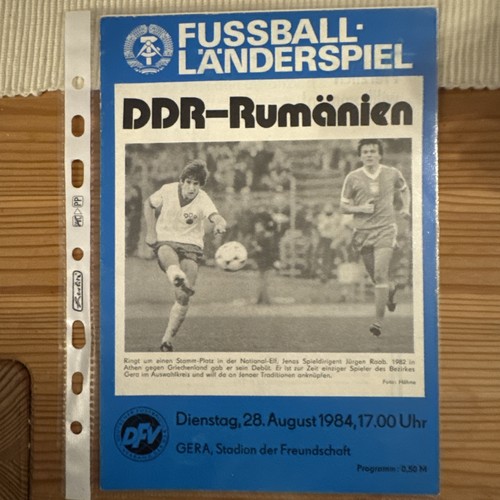 Programmheft: DDR - Rumänien 28.8.1984 in Gera