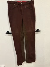 Horze Pants Womens Riding Breeches Full Seat Equestrian Horseback Burgundy Med M