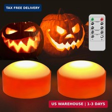 Halloween LED Pumpkin Lights, 2 Pack Battery Operated Jack-O-Lantern Lights with