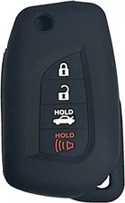 Key Fob Cover: 4 Buttons Flip Remote Case Protector Silicone Fit Color: Black2