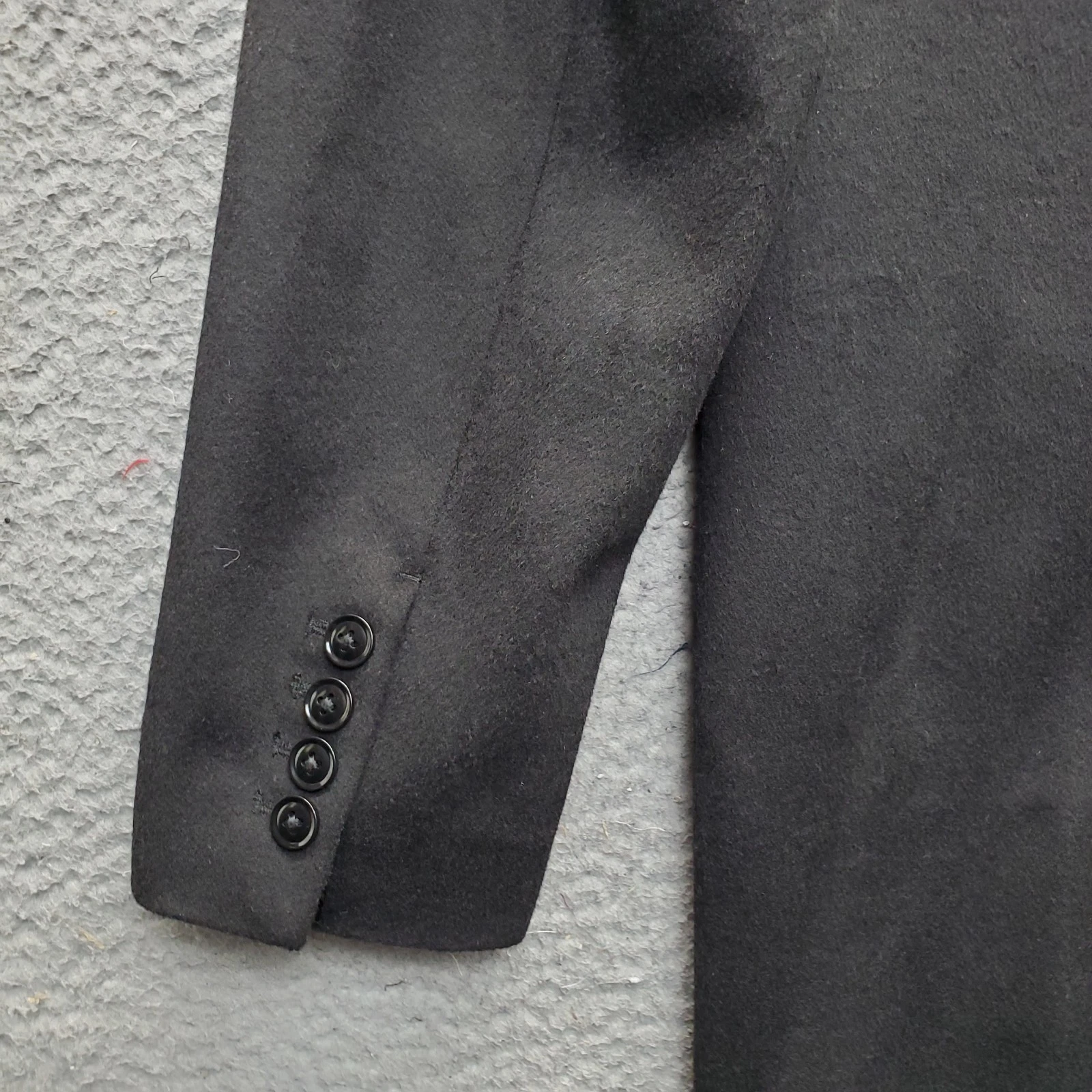 J. Ferrar Wool Trench Coat Mens Small Black Lined Notch Lapel Single Breasted image 13