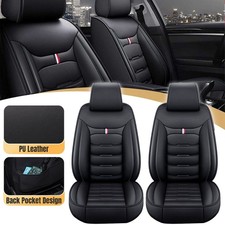 2 Front Driver Passenger Seat Covers Black For Ford Mustang Base Coupe 2-door 2 Front Driver Passenger Seat Covers Black For Ford Mustang Base Coupe 2-door