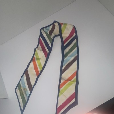 Rare authentic vintage Coach Silk Striped Multicolor Scarf  display picture 1