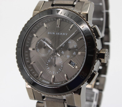 BURBERRY 42mm Chronograph Gunmetal Gray Men's Watch The City BU9381