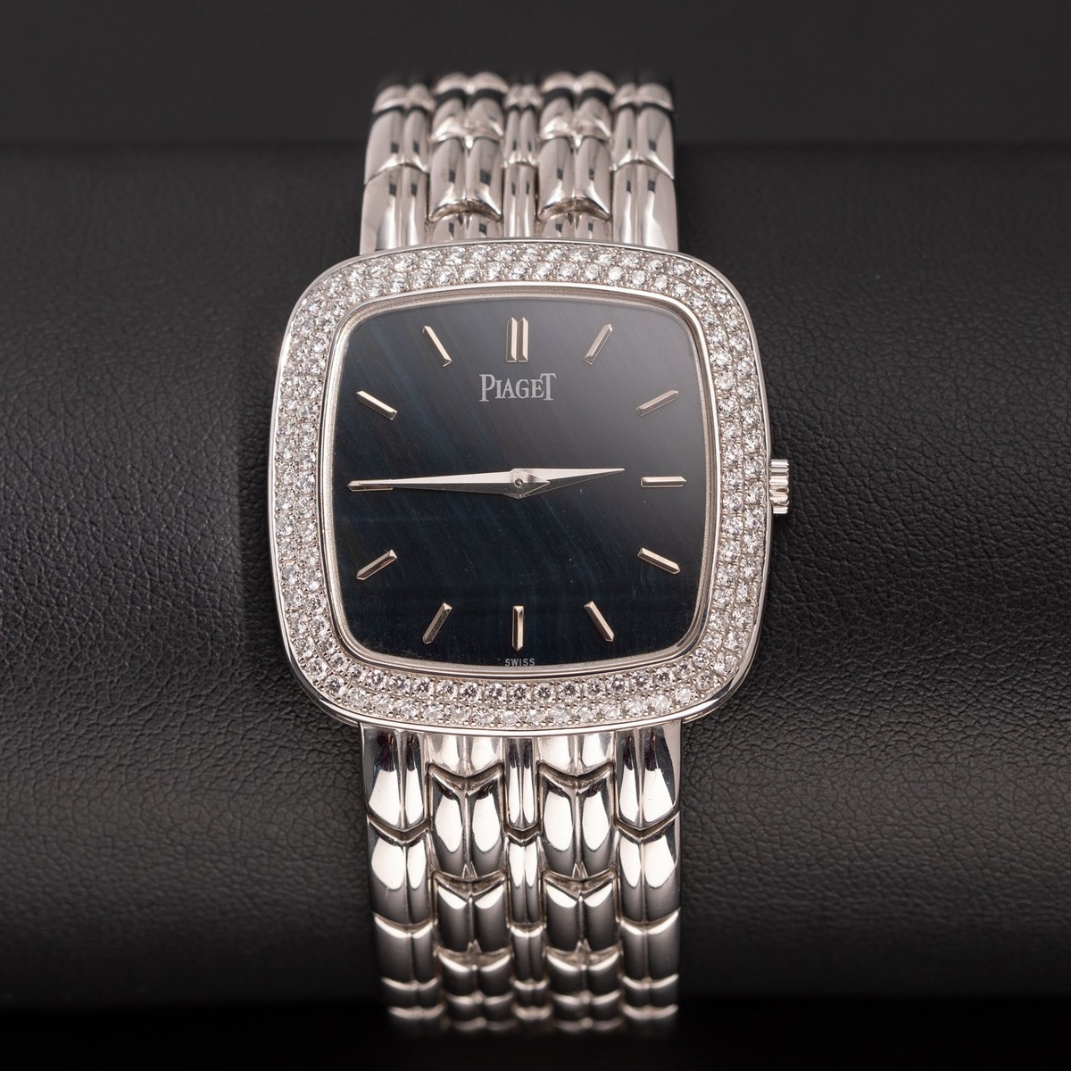 Piaget Watch 18K Gold Diamond Bezel Hawk's Eye Dial Vintage 9929