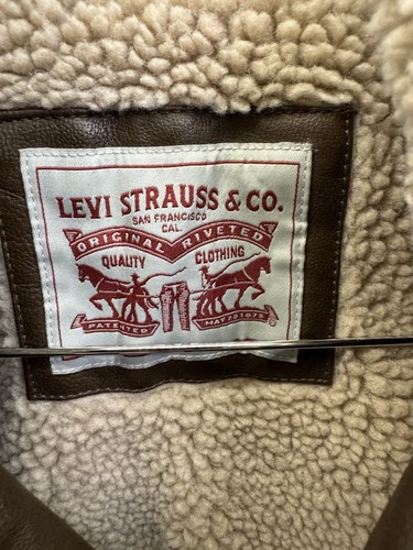 Levi Brown Fleece Lined Full Zip Jacket Men's Size M NWT - Picture 2 of 13