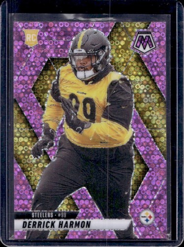 2025 Panini Mosaic Derrick Harmon Rookies RC No Huddle Pink Prizm #/20 Steelers