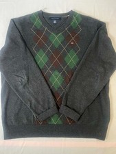 Tommy Hilfiger V Neck Cotton Jumper Sweater Men Size L