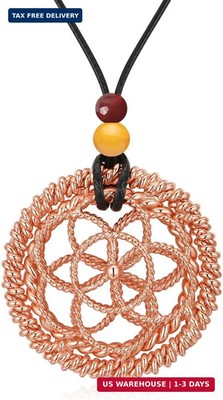 Lotus of Life Tensor Ring Necklace - Sacred & Lost Cubit Frequencies, Pure Coppe