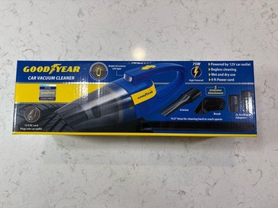 New Goodyear Compact Car Vacuum Cleaner 75W w/ 9ft Cord Cigarette Power Plug NIB