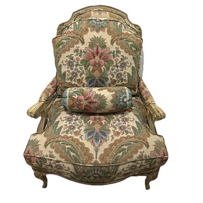 Vintage Custom French Louis XV Style Cushioned Tapestry Armchair TFT Interiors