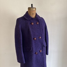 Vtg Brett’s Johnstown Kennedy Era Coat ~ Grape Purple ~ Needs Cleaning ~ Union