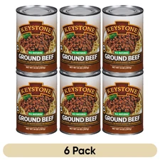 6 Canned Ground Beef USA Made Keystone Meat 14 Oz Exp 2030 Emergency Food