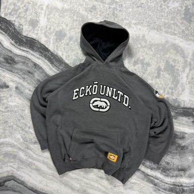 Vintage Ecko Untld 2000er grau Graffiti Pullover Spellout Gr. XL Hoodie
