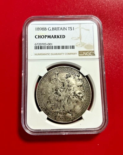 1898B GREAT BRITAIN SILVER TRADE DOLLAR  NGC GENUINE CHOPMARKED