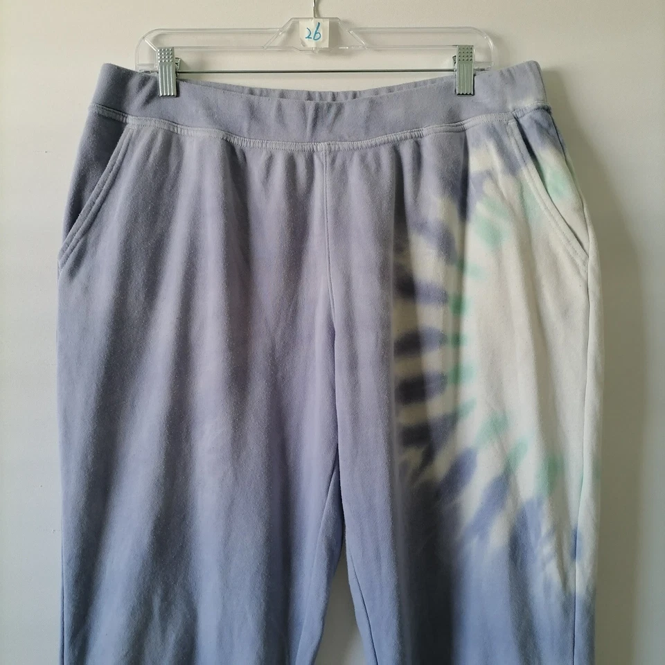 Pantalón Jogger Wildfox Mujer Púrpura Cintura Elástica Tie Dye Pierna Cónica Talla XL Foto 3 de 4