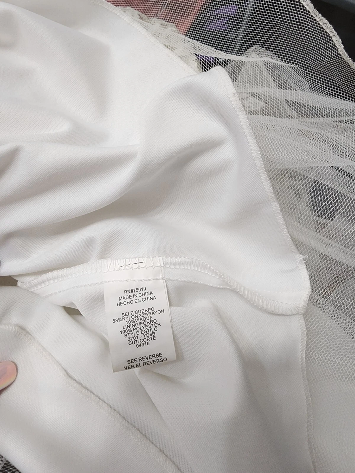 OFF WHITE Abito da festa Jodi Kristopher taglia 3 senza maniche bianco sporco tulle pizzo B466