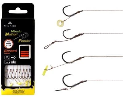Mikado Method Feeder Rig CHINU monofil/geflochten komplett Vorfach 8er-Pack