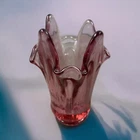 Fenton Rose Pink Glass Votive Candle Holder Vase 4.75" Tall Spiked Pulled Art