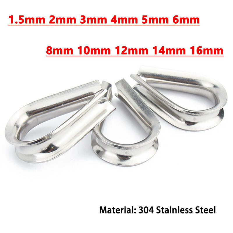 Wire Rope Eyelet Thimble 1.5mm 2mm 3mm 4mm 5mm 6mm 8mm - 16mm A2 ...