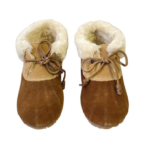 Sperry Emory stivaletti anatra pantofole donna taglia 5 marrone marrone marrone scamosciato pelliccia sintetica - Foto 5 di 13