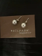 Silpada P1386 Sterling Silver .925 Sphere Ball Bead Post Earrings NIB