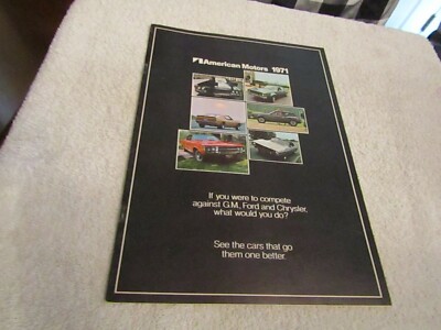 Vintage 1971 American Motors AMC Full Line All Models New Car Sales Brochure NOS