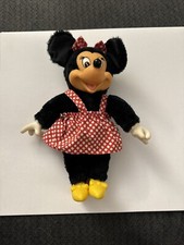 Vintage Disney Minnie Mouse Doll Applause Rubber Face Yellow Shoes Plush B24