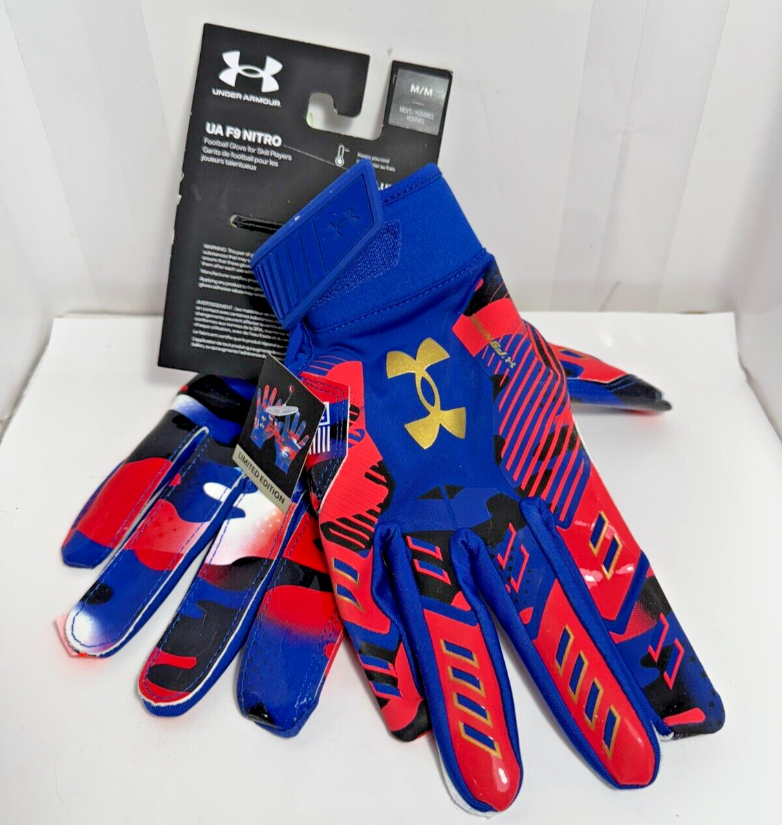 Under Armour UA F9 NITRO Men's MEDIUM Football Glove GlueGrip Camo