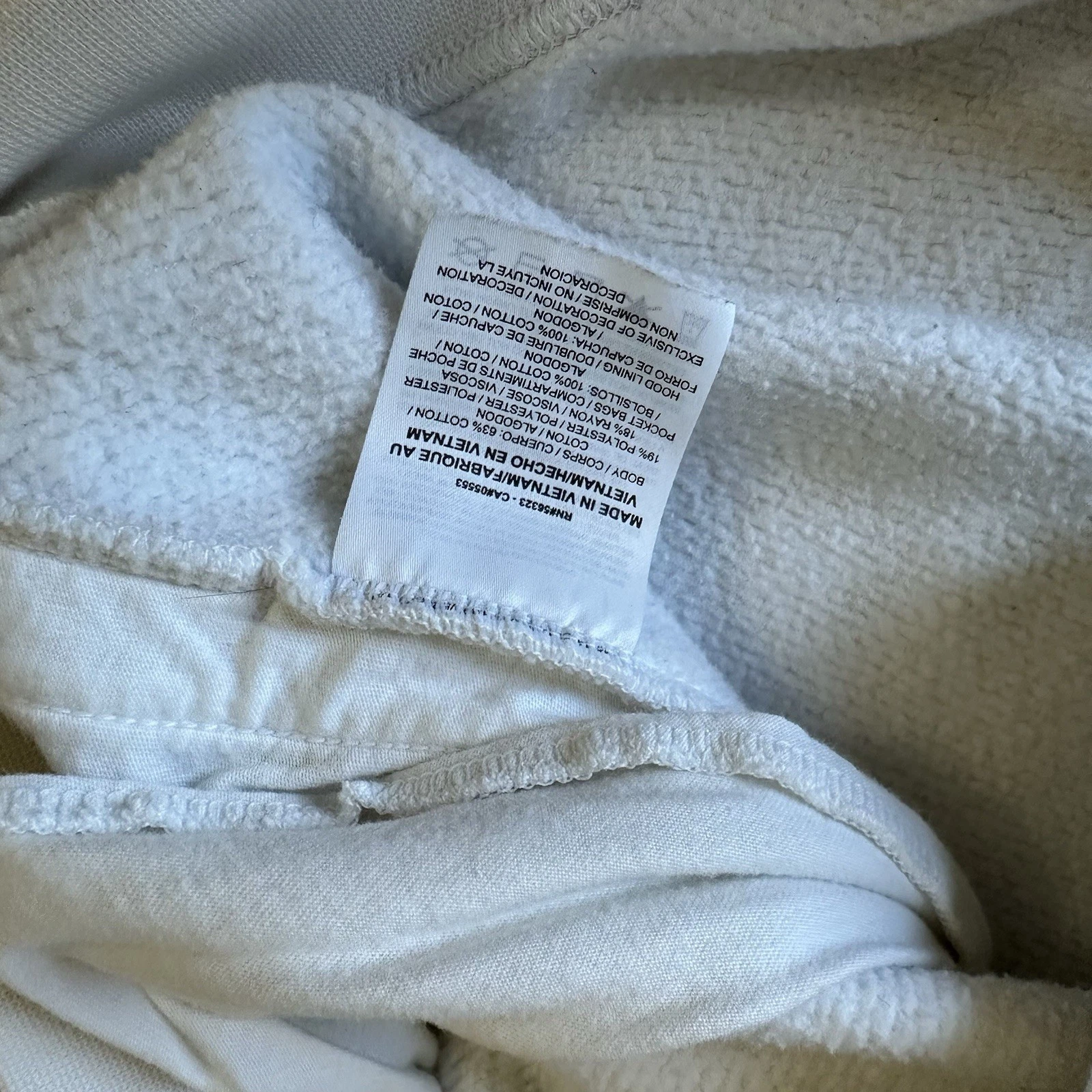 OFF WHITE Felpa Nike con cappuccio donna piccola avorio pullover felpa collo imbuto tasche