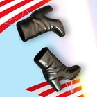 BLACK Barbie Doll Shoes VTG Fashion Authentic USA Boots Ken Stilettos New