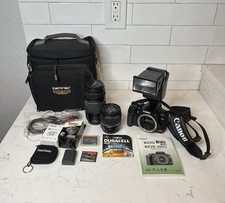 Canon EOS Rebel XTi DSLR Camera Bundle 18-55mm  75-300mm Lenses  Extras TESTED