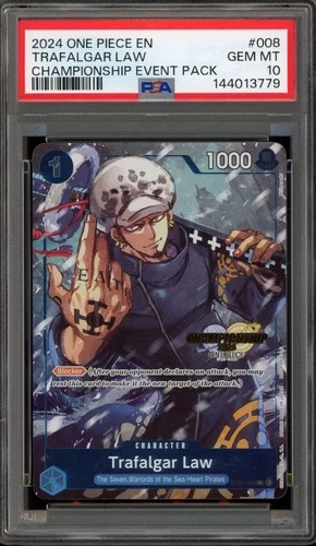 One Piece CCG Trafalgar Law 2024 Championship Event Pk. ST03-008 PSA 10 Gem Mint