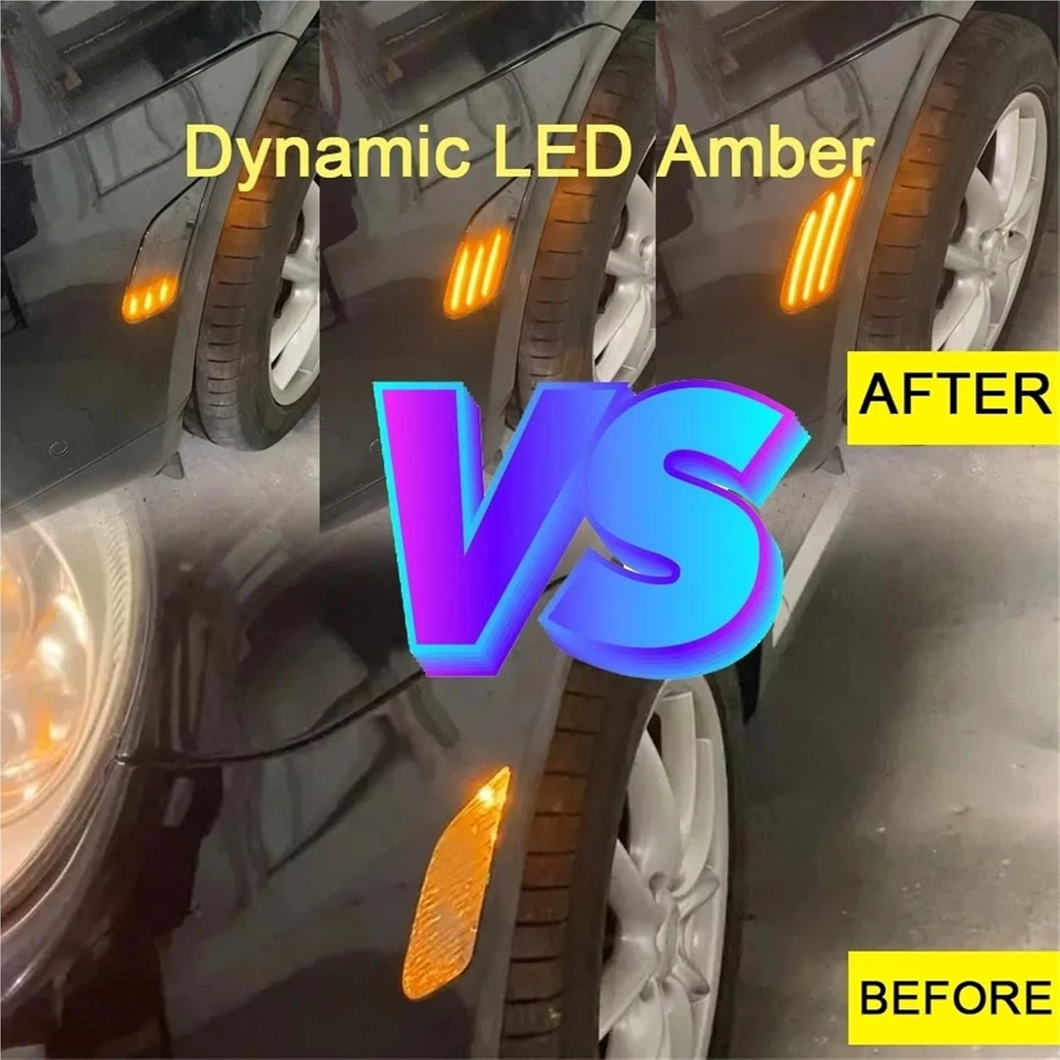 2x Smoked Front Side Marker Signal Lights Amber for Porsche Cayenne 955 2003-06 Foto 4 de 4