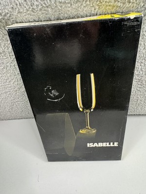 Vintage Bohemia Isabelle Crystal Champagne Flute Glasses Set of 6 Lead Crystal