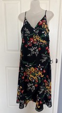 Madewell Floral Strap Midi Dress Split Hem Size 12